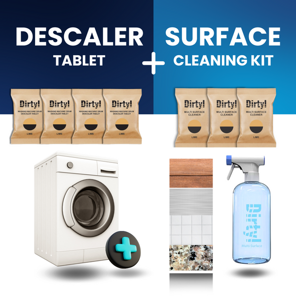 Drum Descaler tablet with Surface cleaning kit which has 3 tablets and one forever bottle