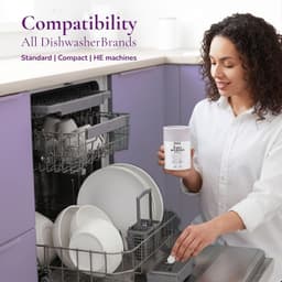 Dishwasher Detergent Tablets, 60 Count, for Sparkling Dishes. Unscented & Hypoallergenic. Rinses Clean, Cuts Grease, Limescale & Odor. Soap & Plastic Residue Free, Dishwashing Cleaner Pods. thumbnail 8